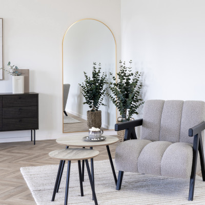 BIM-Couchtisch aus Travertin ø40 cm