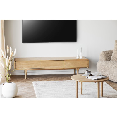 BONA-Mueble de TV vintage en roble natural 180 cm