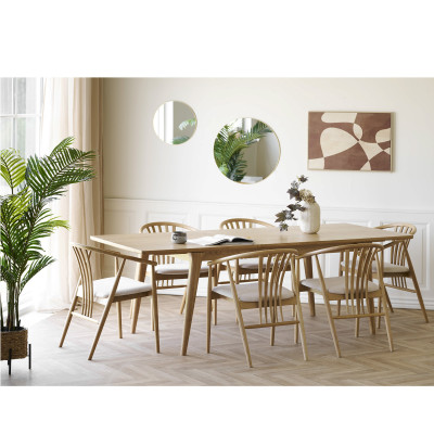 BONA-Table à manger avec allonge 8/10 personnes 180 cm, chêne