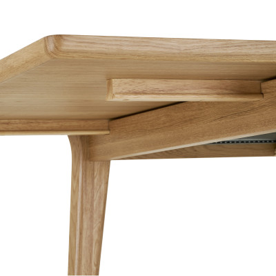 BONA-Table à manger avec allonge 8/10 personnes 180 cm, chêne