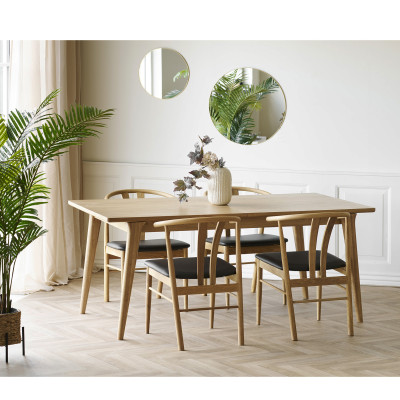 BONA-Mesa de comedor extensible para 8/10 personas 180 cm roble