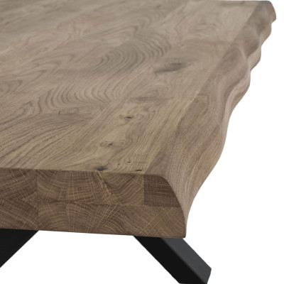 CALVI-Table basse en chêne massif fumé 70x120 cm