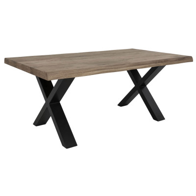 CALVI-Table basse en chêne massif fumé 70x120 cm