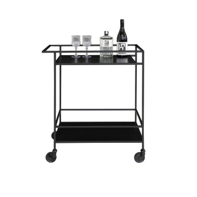 CHIC-Carrello di servizio nero su ruote