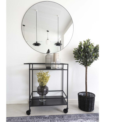 CHIC-Carrello di servizio nero su ruote