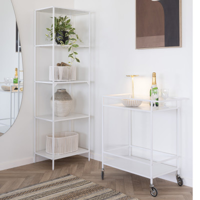 CHIC-Carrito de servicio blanco con ruedas