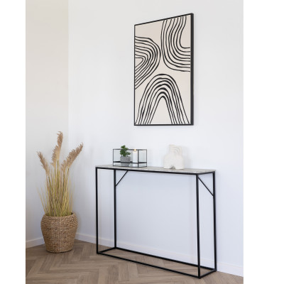 CHIC-Consolle in travertino e metallo 110x80 cm