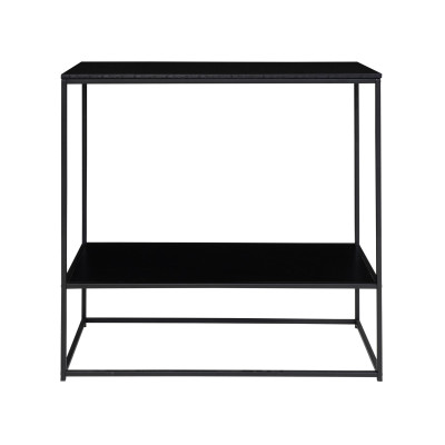 CHIC-Mesa consola negra y metálica 80x80 cm