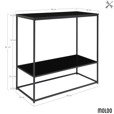 CHIC-Konsolentisch aus schwarzem Metall 80 x 80 cm