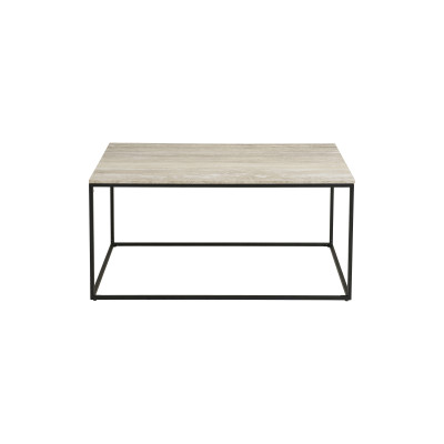 CHIC-Couchtisch aus Travertin und Metall 90 x 60 cm