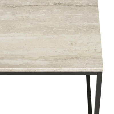 CHIC-Couchtisch aus Travertin und Metall 90 x 60 cm