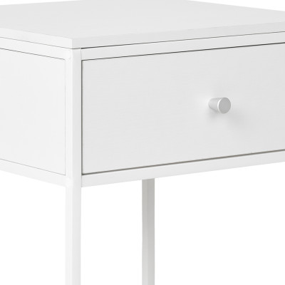 CHIC-Mesa auxiliar con 1 cajón blanca 40x55 cm