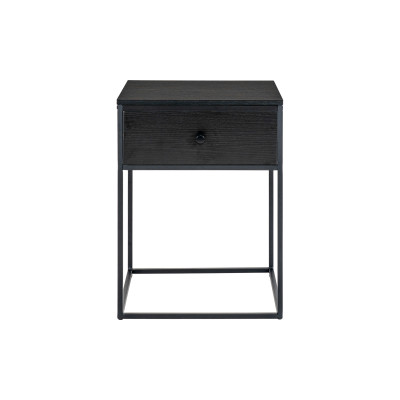 CHIC-Table d’appoint 1 tiroir noire 40x55 cm