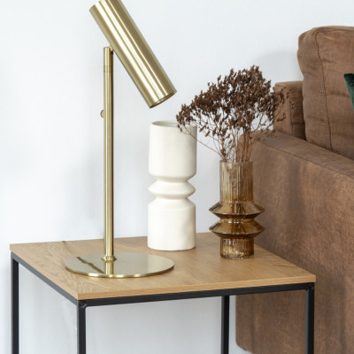 CHIC-Beistelltisch in Eichen- und Metalloptik 45 x 45 cm