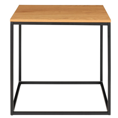CHIC-Table d’appoint décor chêne et métal 45x45 cm