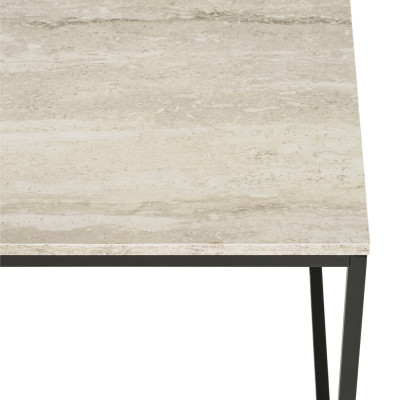 CHIC-Beistelltisch aus Travertin und Metall 45 x 45 cm