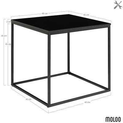 CHIC-Schwarzer Beistelltisch 45 x 45 cm