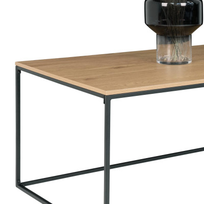 CHIC-Tavolino in rovere e finitura metallo 90x60 cm