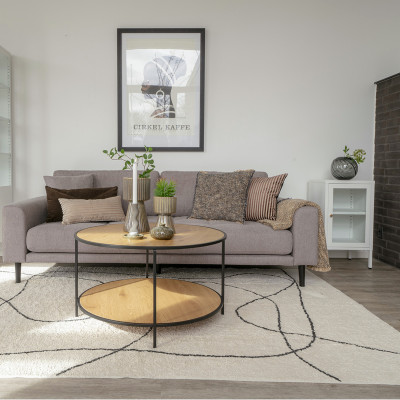 CHIC-Couchtisch in Eiche und Metalloptik ø80 cm