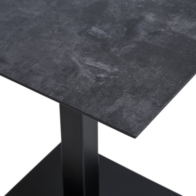 FADO-Mesa de centro para 2 personas acabado en piedra y acero 70x70cm