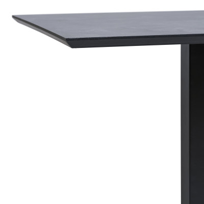 FADO-Table de café 2 personnes décor pierre et acier 70x70 cm