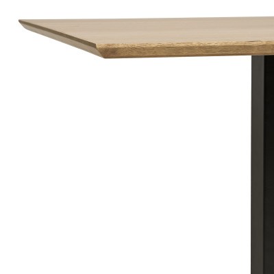 FADO-Mesa de centro para 2 personas acabado en madera y acero 70x70cm