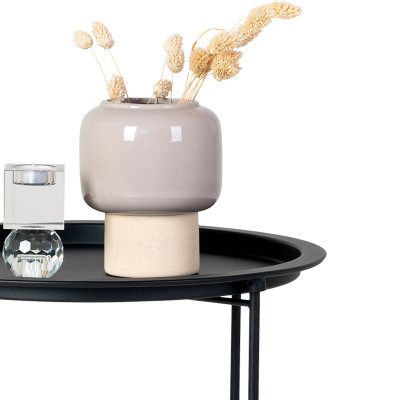 FIN-Table d’appoint en acier noir ø47 cm