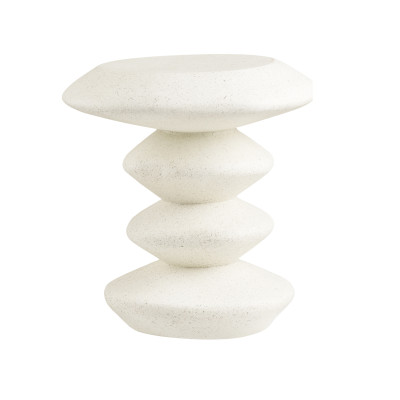 GALET-Table d’appoint ton pierre en argile fibrée ø36 cm