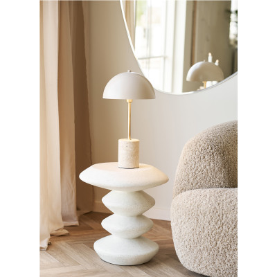 GALET-Table d’appoint ton pierre en argile fibrée ø36 cm