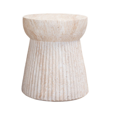 GRAN-Mesa auxiliar color piedra en arcilla con fibra ø37 cm