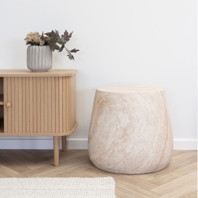 GRAN- Table d’appoint ton pierre en argile fibrée ø47.5 cm