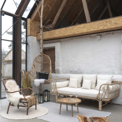 JAY-Mesa de centro en madera maciza natural ø60 cm