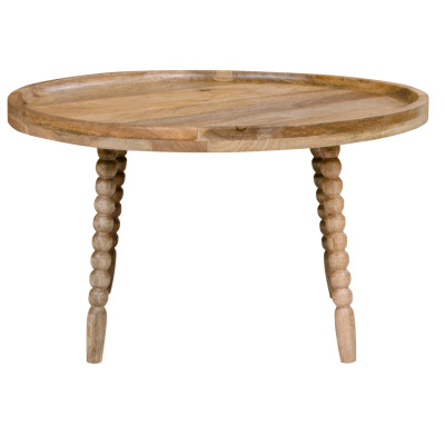 JAY-Mesa de centro en madera maciza natural ø60 cm