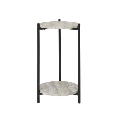 JIM-Table d’appoint décor travertin ø27 cm