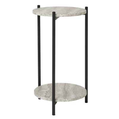 JIM-Table d’appoint décor travertin ø27 cm