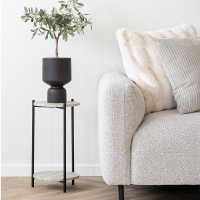 JIM-Table d’appoint décor travertin ø27 cm