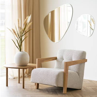 JUR-Table basse en chêne massif nature, ø70 cm