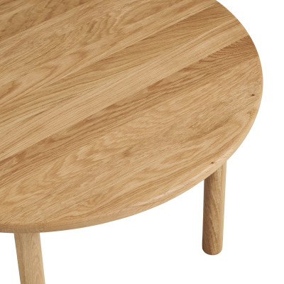 JUR-Table basse en chêne massif nature, ø70 cm