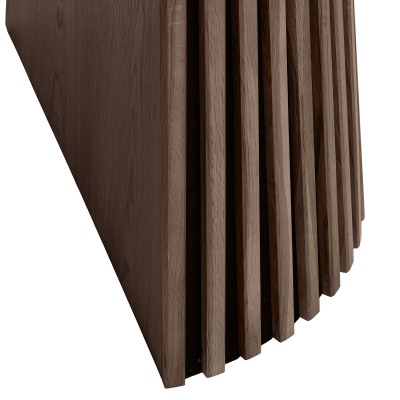 KAIRN-Mesa extensible 2 extensiones 6/8 personas ø120 roble ahumado