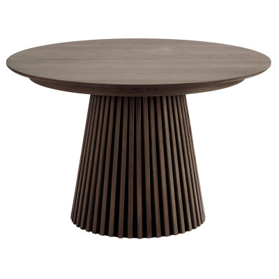 KAIRN- Table extensible 2 allonges 6/8 personnes ø120cm chêne fumé