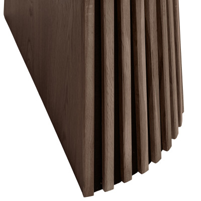 KAIRN- Table extensible 3 allonges 10/12 personnes ø120cm chêne fumé