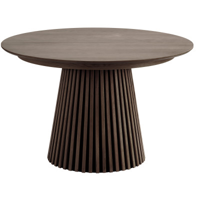 KAIRN-Mesa extensible 3 extensiones 10 personas ø120cm roble ahumado