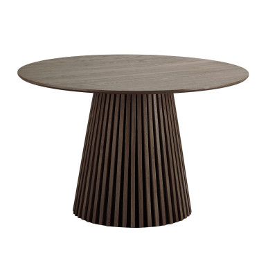 KAIRN-Mesa de comedor redonda para 4 personas ø120 cm roble ahumado