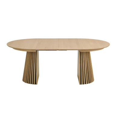KAIRN- Table extensible 2 allonges 6/8 personnes ø120cm chêne