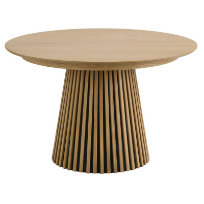 KAIRN-Mesa extensible con 2 extensiones 6/8 personas ø120 cm roble