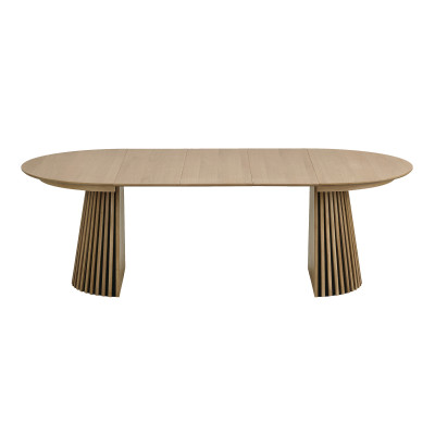 KAIRN-Mesa extensible con 3 extensiones 10/12 personas ø120 cm roble