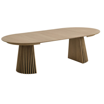 KAIRN- Table extensible 3 allonges 10/12 personnes ø120cm chêne