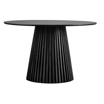 KAIRN-Runder Esstisch für 4 Personen Ø 120 cm schwarze Eiche