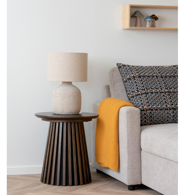 KAIRN-Table d’appoint chêne fumé ø50 cm