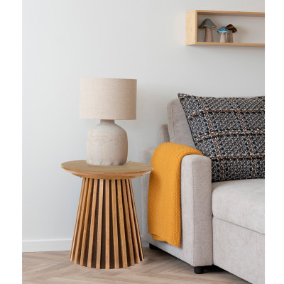 KAIRN-Table d’appoint chêne ø50 cm